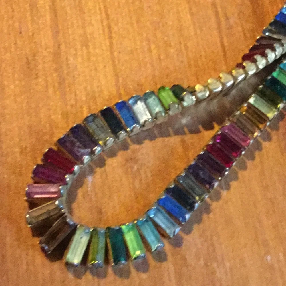 Vintage tennis necklace estate collector baguette Christmas brunch chic date - Picture 2 of 10